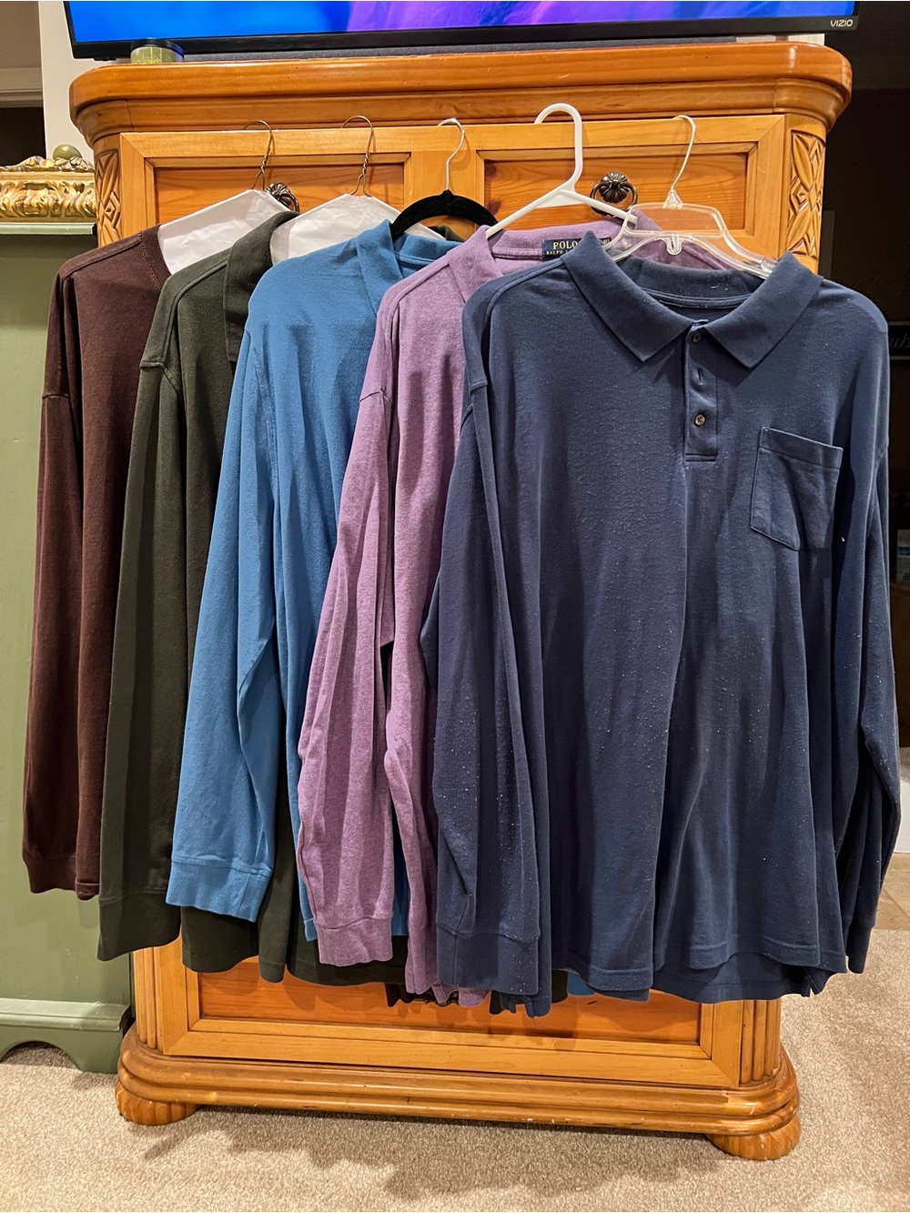 Lot of 5 Long-Sleeve Polo Style Shirts Sz 3x - Picture 1 of 4